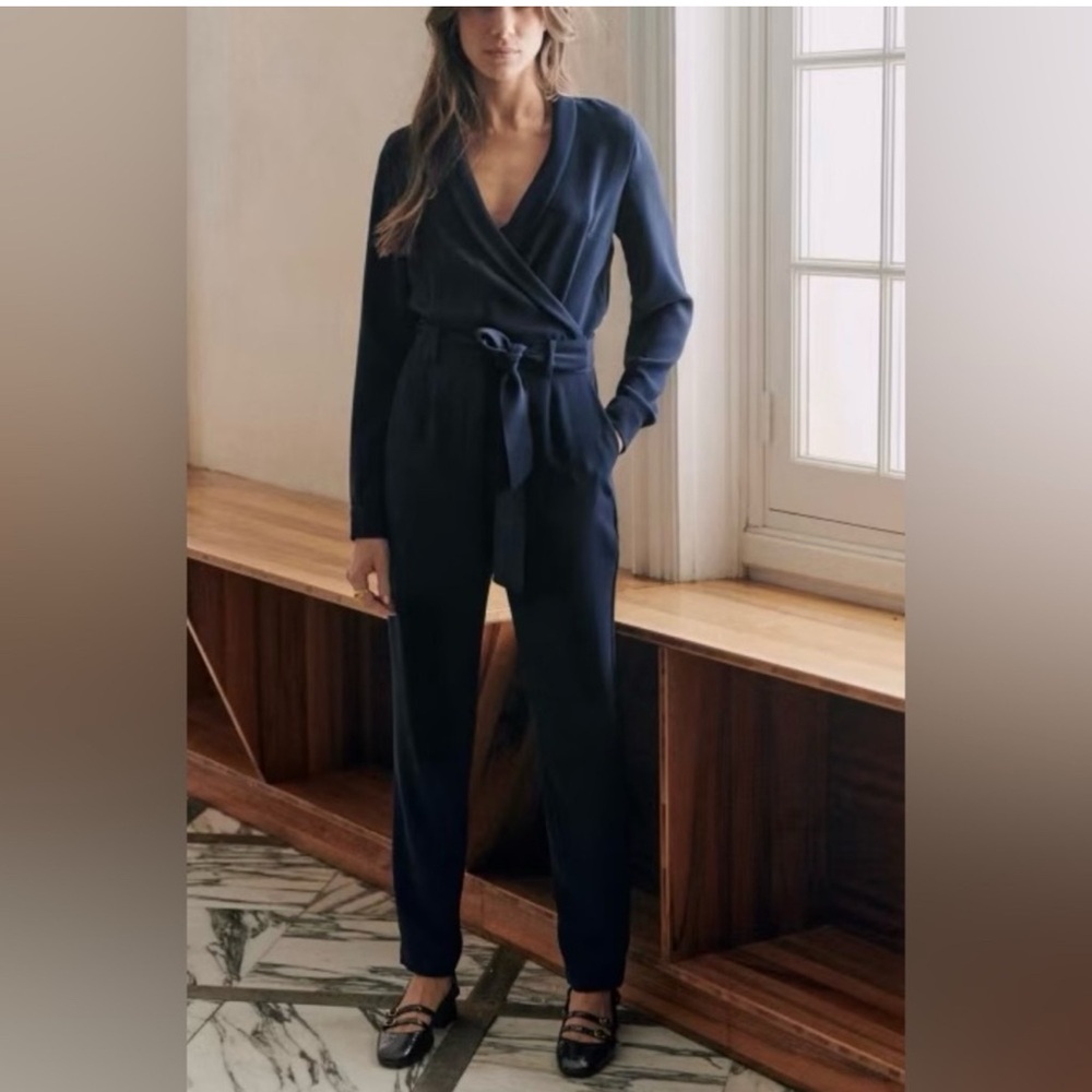 Sézane navy pant jumpsuit.
